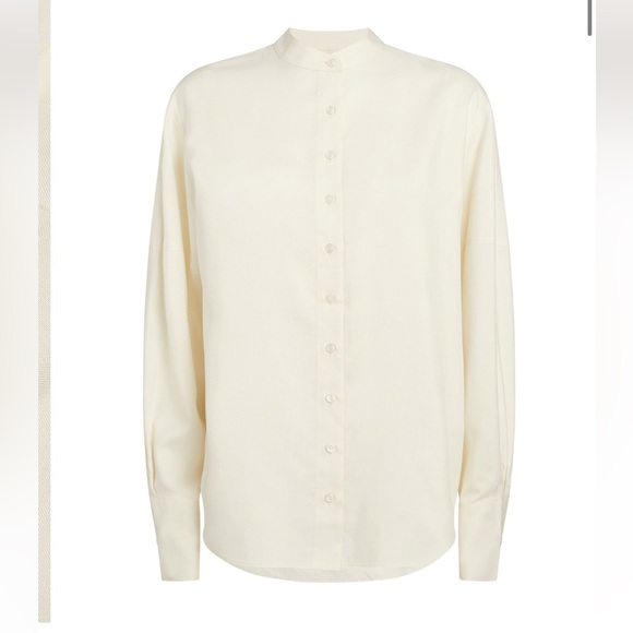 St. John Collection Marie 100% Silk Button Up Mandarin Blouse NEW $695 Small - Picture 4 of 13